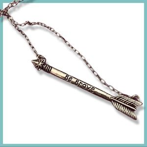 ‘Be Brave’ Gold Arrow Necklace